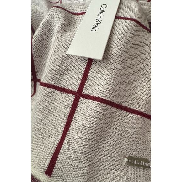 Calvin Klein Cowl Neck Checkered Pullover Women's Sweater Size M - Picture 7 of 10